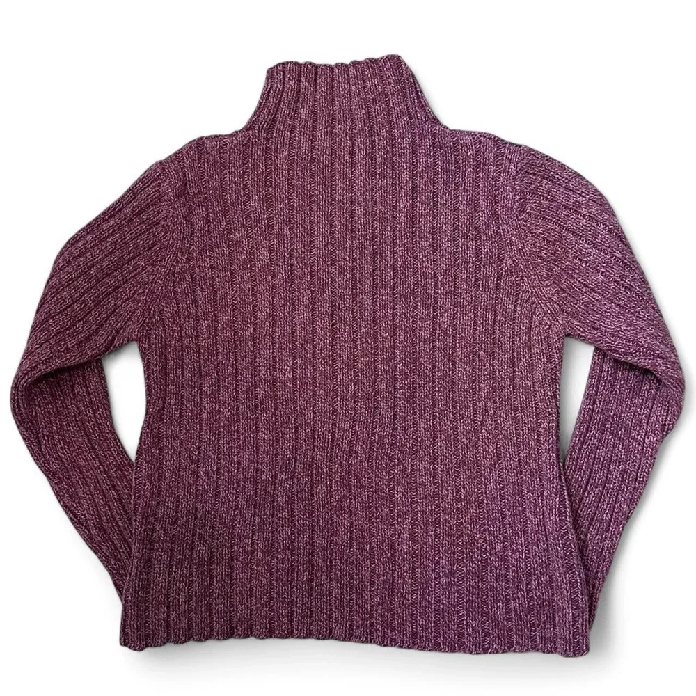 L.L. Bean mock turtleneck fisherman / cable knit sweater - Picture 4 of 5